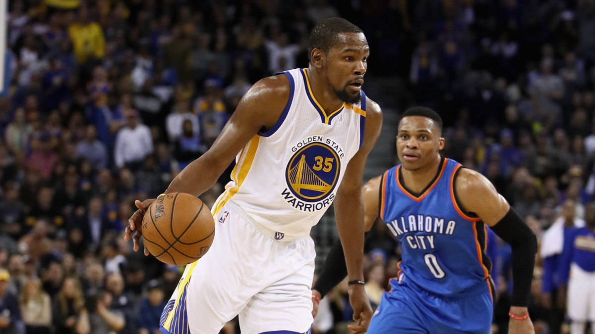 Durant leads his Golden State Warriors in a blowout win despite Westbrook triple-double