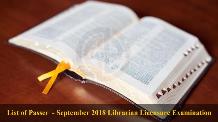 List Of Passer September 2018 Librarian Licensure Examination