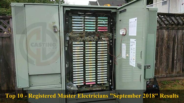 Top 10 - Registered Master Electricians 'September 2018' Results