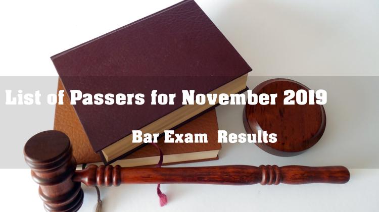 Full List of Passers for November 2019 Bar Exam  Results