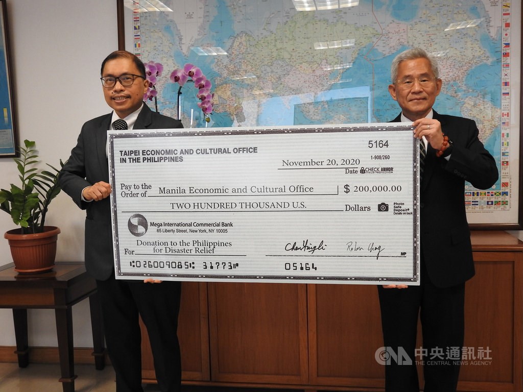 Taiwan donated  10,000,000 pesos to the Philippines after Typhoon devastated the country